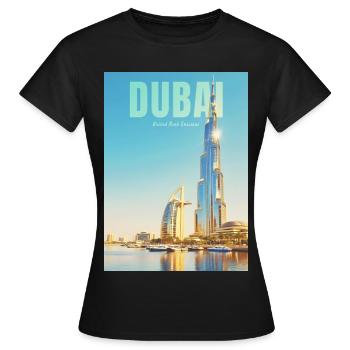 Horizon de Dubaï – Métropole du désert - T-shirt Femme - noir - Devant - AI Model Female 172 dark (172cm)