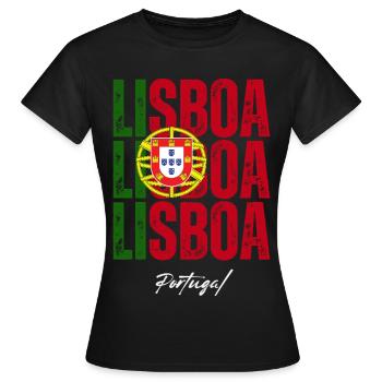 Lissabon, Portugal, Souvenir von Lissabon - Frauen T-Shirt - Schwarz - Vorne - AI Model Female 172 dark (172cm)