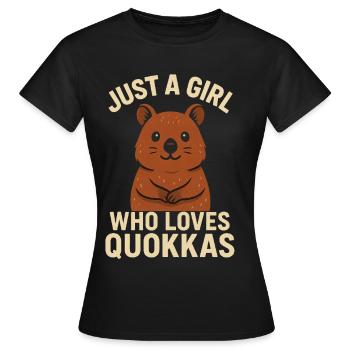 Juste une fille qui aime les quokkas - T-shirt Femme - noir - Devant - AI Model Female 172 dark (172cm)