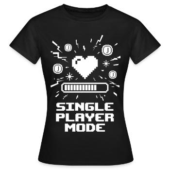 Cœur de joueur en mode solo - T-shirt Femme - noir - Devant - AI Model Female 172 dark (172cm)