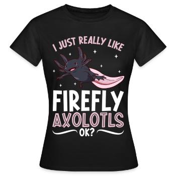 J’adore mon Luciole Axolotl - T-shirt Femme - noir - Devant - AI Model Female 172 dark (172cm)
