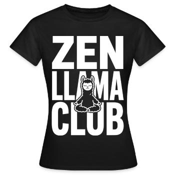 Club Zen Llama – Lama méditant - T-shirt Femme - noir - Devant - AI Model Female 172 dark (172cm)