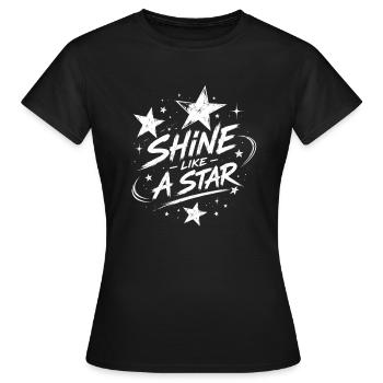 Leuchte wie ein Stern – Gwiezdny Blask - Frauen T-Shirt - Schwarz - Vorne - AI Model Female 172 dark (172cm)