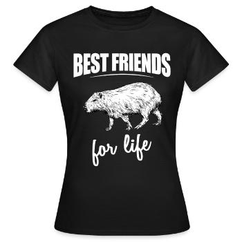 Meilleurs amis pour la vie - Capybara pour tous ceux qui - T-shirt Femme - noir - Devant - AI Model Female 172 dark (172cm)