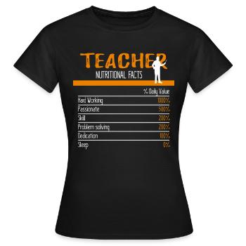 Ingrédients de l'enseignant - T-shirt Femme - noir - Devant - AI Model Female 172 dark (172cm)