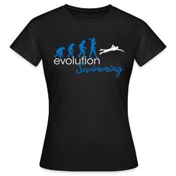 Evolution de la natation - T-shirt Femme - noir - Devant - AI Model Female 172 dark (172cm)