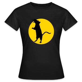 rat and moon - Frauen T-Shirt - Schwarz - Vorne - AI Model Female 172 dark (172cm)