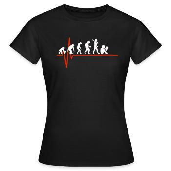 Reading Heartbeat - EVOLUTION OF READING - Women's T-Shirt - black - Front - AI Model Female 172 dark (172cm)