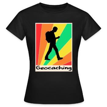 Affiches de géocaching Géocaching - T-shirt Femme - noir - Devant - AI Model Female 172 dark (172cm)