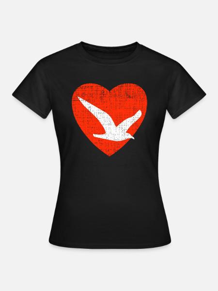 Heart For Gulls - Frauen T-Shirt - Schwarz