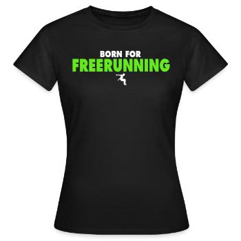 Chemise BORN FOR FREERUNNING - T-shirt Femme - noir - Devant - AI Model Female 172 dark (172cm)