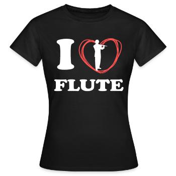 Flute T Shirt For Women - Frauen T-Shirt - Schwarz - Vorne - AI Model Female 172 dark (172cm)