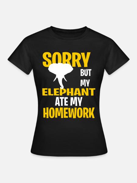 Funny Elephant Present Idea - Frauen T-Shirt - Schwarz