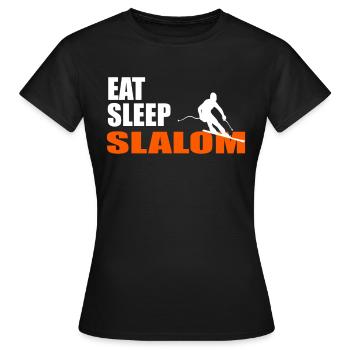 EAT. SLEEP. SLALOM. REPEAT. - T-shirt Femme - noir - Devant - AI Model Female 172 dark (172cm)