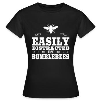 Facilement distrait par les bourdons Drôle de bourdon - T-shirt Femme - noir - Devant - AI Model Female 172 dark (172cm)