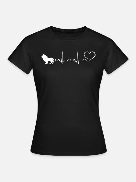 Lion - My Heart Beats For Lions - Frauen T-Shirt - Schwarz