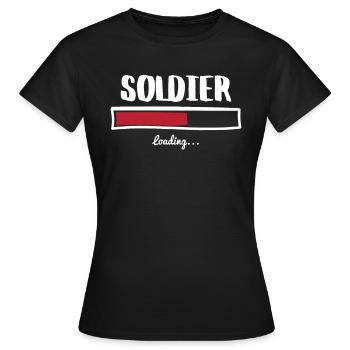 Funny Soldier Design - Frauen T-Shirt - Schwarz - Vorne - AI Model Female 172 dark (172cm)