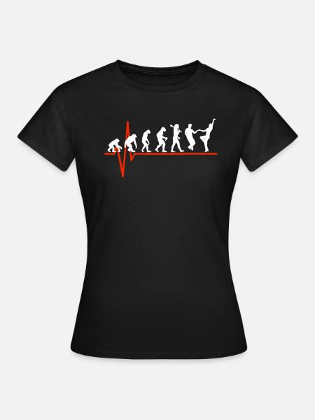 Swing Dance Heartbeat - ÉVOLUTION DE LA DANSE SWING - T-shirt Femme - noir