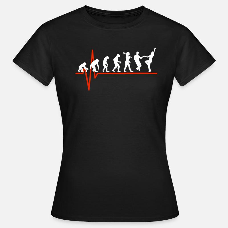 Swing Dance Heartbeat - ÉVOLUTION DE LA DANSE SWING - T-shirt Femme - noir