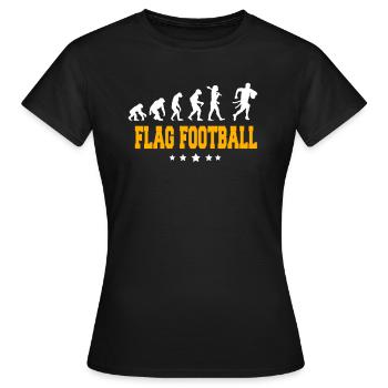 FLAG FOOTBALL - Frauen T-Shirt - Schwarz - Vorne - AI Model Female 172 dark (172cm)