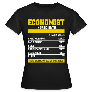 Grand Economist Ingredients T-shirt - T-shirt Femme - noir - Devant - AI Model Female 172 dark (172cm)
