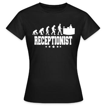 evolution of receptionist - Women's T-Shirt - black - Front - AI Model Female 172 dark (172cm)