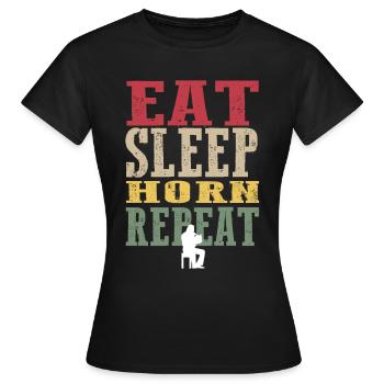 T-shirt rétro en corne - T-shirt Femme - noir - Devant - AI Model Female 172 dark (172cm)