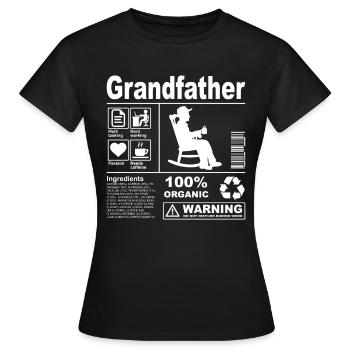Grandfather Product Description - Women's T-Shirt - black - Front - AI Model Female 172 dark (172cm)