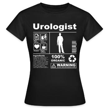 Description du produit Urologue - T-shirt Femme - noir - Devant - AI Model Female 172 dark (172cm)