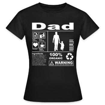 Dad Product Description - T-shirt Femme - noir - Devant - AI Model Female 172 dark (172cm)