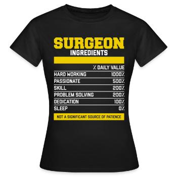 Fancy Surgeon Ingredients T Shirt - T-shirt Femme - noir - Devant - AI Model Female 172 dark (172cm)