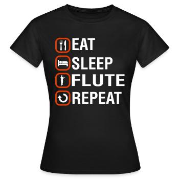 Funny Flute Holiday Present - Frauen T-Shirt - Schwarz - Vorne - AI Model Female 172 dark (172cm)