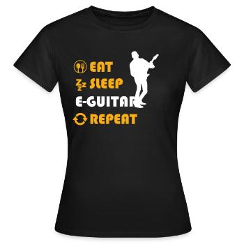 E-Guitar Graphic Shirt - Women's T-Shirt - black - Front - AI Model Female 172 dark (172cm)