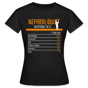Ingrédients néphrologues - T-shirt Femme - noir - Devant - AI Model Female 172 dark (172cm)