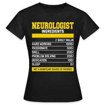 Génial Neurologue Ingrédients Tee Shirt - T-shirt Femme - noir - Devant - AI Model Female 172 dark (172cm)