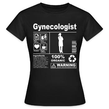 Description du produit gynécologue - T-shirt Femme - noir - Devant - AI Model Female 172 dark (172cm)