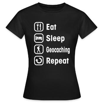 géocaching - T-shirt Femme - noir - Devant - AI Model Female 172 dark (172cm)