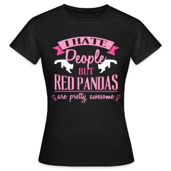 Funny Red Panda Shirt For Girls And Women Who Love - Frauen T-Shirt - Schwarz - Vorne - AI Model Female 172 dark (172cm)