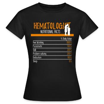 Ingrédients hématologues - T-shirt Femme - noir - Devant - AI Model Female 172 dark (172cm)