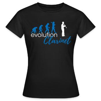 Évolution de la clarinette - T-shirt Femme - noir - Devant - AI Model Female 172 dark (172cm)