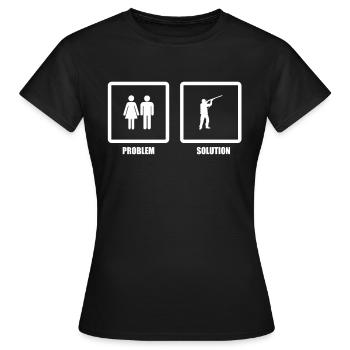 Problem Solved Hunting - Women's T-Shirt - black - Front - AI Model Female 172 dark (172cm)