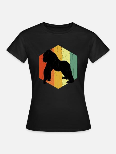 Gorille en détresse Gorille Hexagone - T-shirt Femme - noir