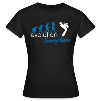 Évolution du saxophone - T-shirt Femme - noir - Devant - AI Model Female 172 dark (172cm)
