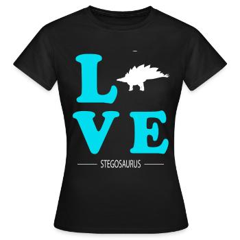 Stegosaurus - T-shirt Femme - noir - Devant - AI Model Female 172 dark (172cm)