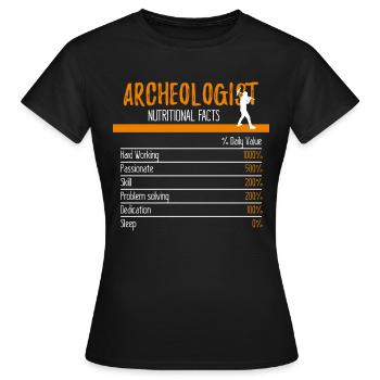 Ingrédients archéologues - T-shirt Femme - noir - Devant - AI Model Female 172 dark (172cm)