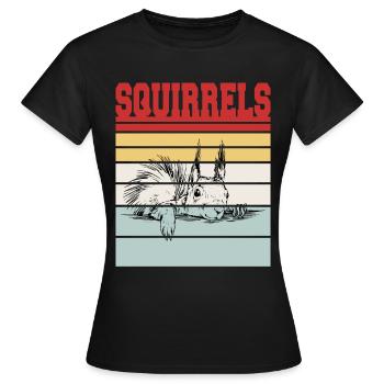 ÉCUREUILS - T-shirt Femme - noir - Devant - AI Model Female 172 dark (172cm)