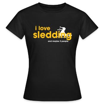 J’adore la luge - T-shirt Femme - noir - Devant - AI Model Female 172 dark (172cm)