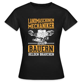 Mechaniker Landmaschinenmechaniker Landmaschinen - Frauen T-Shirt - Schwarz - Vorne - AI Model Female 172 dark (172cm)