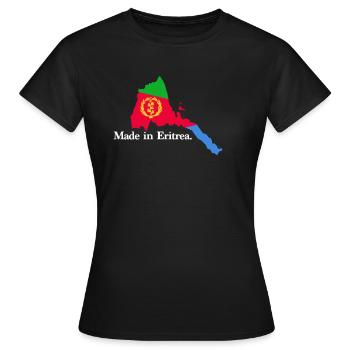 Fabriqué en Erythrée Origine Erythrée Pays drapeau carte - T-shirt Femme - noir - Devant - AI Model Female 172 dark (172cm)