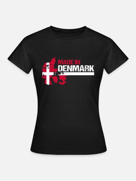 Dänemark - Dame-T-shirt - sort